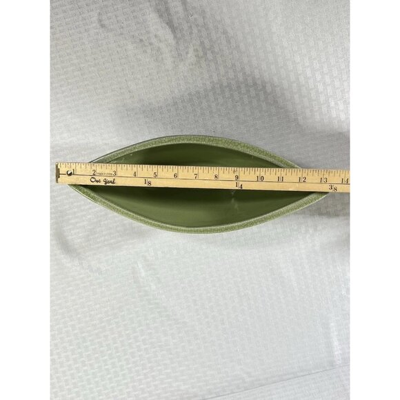 Vintage Green Crackle Glass Ceramic Planter 13.5 x 5 x 4 signed WCL - Picture 9 of 13